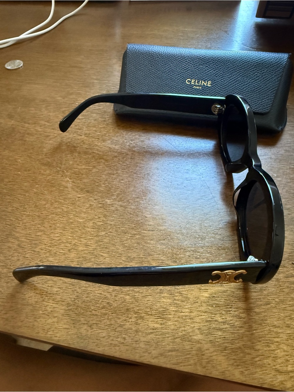 Celine Black Oval Triomphe Sunglasses - Picture 13 of 14